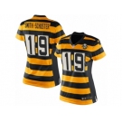 Women's Nike Pittsburgh Steelers #19 JuJu Smith-Schuster Limited Yellow Black Alternate 80TH Anniversary Throwback NFL Jersey