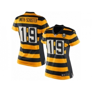 Women's Nike Pittsburgh Steelers #19 JuJu Smith-Schuster Limited Yellow Black Alternate 80TH Anniversary Throwback NFL Jersey