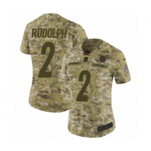 Women's Nike Pittsburgh Steelers #2 Mason Rudolph Limited Camo 2018 Salute to Service NFL Jersey