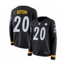 Women's Nike Pittsburgh Steelers #20 Cameron Sutton Limited Black Therma Long Sleeve NFL Jersey