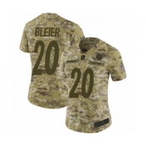 Women's Nike Pittsburgh Steelers #20 Rocky Bleier Limited Camo 2018 Salute to Service NFL Jersey