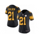 Women's Nike Pittsburgh Steelers #21 Robert Golden Limited Black Rush NFL Jersey