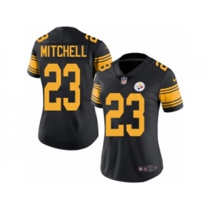 Women's Nike Pittsburgh Steelers #23 Mike Mitchell Limited Black Rush NFL Jersey