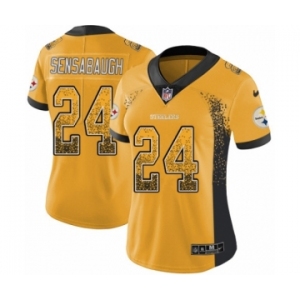 Women's Nike Pittsburgh Steelers #24 Coty Sensabaugh Limited Gold Rush Drift Fashion NFL Jersey