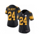 Women's Nike Pittsburgh Steelers #24 Justin Gilbert Limited Black Rush NFL Jersey