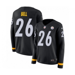 Women's Nike Pittsburgh Steelers #26 Le'Veon Bell Limited Black Therma Long Sleeve NFL Jersey