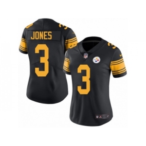 Women's Nike Pittsburgh Steelers #3 Landry Jones Limited Black Rush NFL Jersey