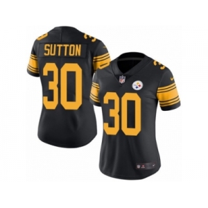 Women's Nike Pittsburgh Steelers #30 Cameron Sutton Limited Black Rush NFL Jersey