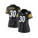 Women's Nike Pittsburgh Steelers #30 Cameron Sutton Limited Black Team Color NFL Jersey