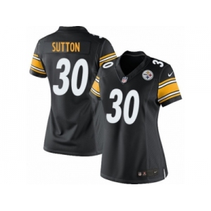 Women's Nike Pittsburgh Steelers #30 Cameron Sutton Limited Black Team Color NFL Jersey