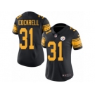 Women's Nike Pittsburgh Steelers #31 Ross Cockrell Limited Black Rush NFL Jersey