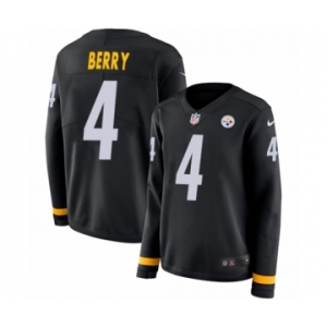 Women's Nike Pittsburgh Steelers #4 Jordan Berry Limited Black Therma Long Sleeve NFL Jersey