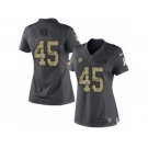 Women's Nike Pittsburgh Steelers #45 Roosevelt Nix Limited Black 2016 Salute to Service NFL Jersey