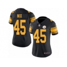 Women's Nike Pittsburgh Steelers #45 Roosevelt Nix Limited Black Rush NFL Jersey