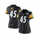 Women's Nike Pittsburgh Steelers #45 Roosevelt Nix Limited Black Team Color NFL Jersey