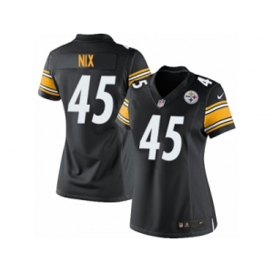 Women's Nike Pittsburgh Steelers #45 Roosevelt Nix Limited Black Team Color NFL Jersey