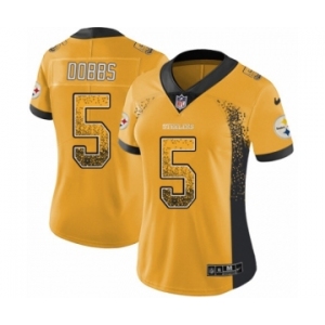 Women's Nike Pittsburgh Steelers #5 Joshua Dobbs Limited Gold Rush Drift Fashion NFL Jersey