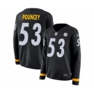 Women's Nike Pittsburgh Steelers #53 Maurkice Pouncey Limited Black Therma Long Sleeve NFL Jersey