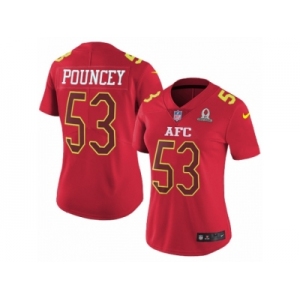 Women's Nike Pittsburgh Steelers #53 Maurkice Pouncey Limited Red 2017 Pro Bowl NFL Jersey