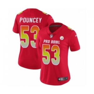 Women's Nike Pittsburgh Steelers #53 Maurkice Pouncey Limited Red AFC 2019 Pro Bowl NFL Jersey