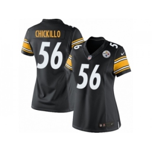 Women's Nike Pittsburgh Steelers #56 Anthony Chickillo Limited Black Team Color NFL Jersey