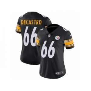 Women's Nike Pittsburgh Steelers #66 David DeCastro Vapor Untouchable Limited Black Team Color NFL Jersey