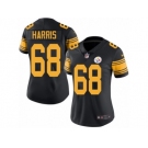 Women's Nike Pittsburgh Steelers #68 Ryan Harris Limited Black Rush NFL Jersey