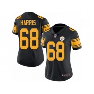 Women's Nike Pittsburgh Steelers #68 Ryan Harris Limited Black Rush NFL Jersey