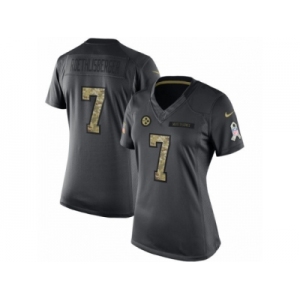 Women's Nike Pittsburgh Steelers #7 Ben Roethlisberger Limited Black 2016 Salute to Service NFL Jersey