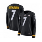 Women's Nike Pittsburgh Steelers #7 Ben Roethlisberger Limited Black Therma Long Sleeve NFL Jersey