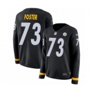 Women's Nike Pittsburgh Steelers #73 Ramon Foster Limited Black Therma Long Sleeve NFL Jersey