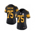 Women's Nike Pittsburgh Steelers #75 Joe Greene Limited Black Rush NFL Jersey