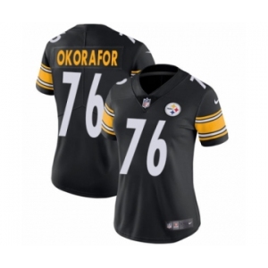 Women's Nike Pittsburgh Steelers #76 Chukwuma Okorafor Black Team Color Vapor Untouchable Limited Player NFL Jersey