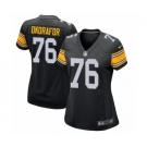 Women's Nike Pittsburgh Steelers #76 Chukwuma Okorafor Game Black Alternate NFL Jersey