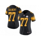 Women's Nike Pittsburgh Steelers #77 Marcus Gilbert Limited Black Rush NFL Jersey