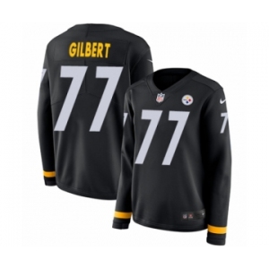 Women's Nike Pittsburgh Steelers #77 Marcus Gilbert Limited Black Therma Long Sleeve NFL Jersey