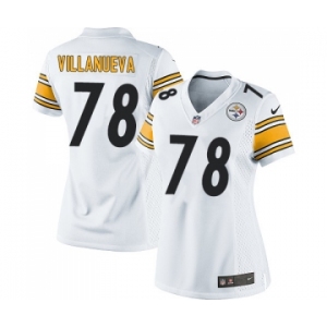 Women's Nike Pittsburgh Steelers #78 Alejandro Villanueva Elite White NFL Jersey