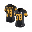 Women's Nike Pittsburgh Steelers #78 Alejandro Villanueva Limited Black Rush NFL Jersey