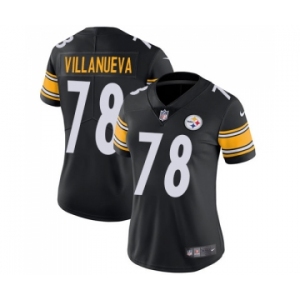 Women's Nike Pittsburgh Steelers #78 Alejandro Villanueva Vapor Untouchable Limited Black Team Color NFL Jersey