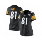 Women's Nike Pittsburgh Steelers #81 Jesse James Limited Black Team Color NFL Jersey