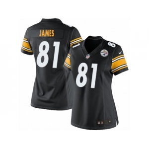 Women's Nike Pittsburgh Steelers #81 Jesse James Limited Black Team Color NFL Jersey