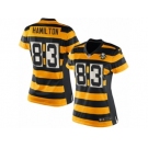 Women's Nike Pittsburgh Steelers #83 Cobi Hamilton Limited Yellow Black Alternate 80TH Anniversary Throwback NFL Jersey