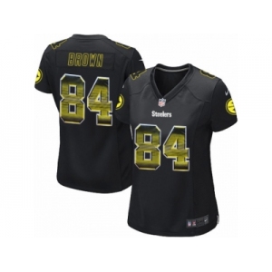 Women's Nike Pittsburgh Steelers #84 Antonio Brown Limited Black Strobe NFL Jersey