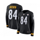 Women's Nike Pittsburgh Steelers #84 Antonio Brown Limited Black Therma Long Sleeve NFL Jersey