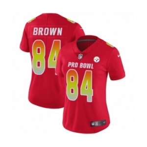 Women's Nike Pittsburgh Steelers #84 Antonio Brown Limited Red AFC 2019 Pro Bowl NFL Jersey