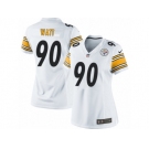 Women's Nike Pittsburgh Steelers #90 T. J. Watt Limited White NFL Jersey