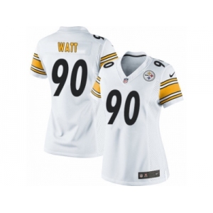 Women's Nike Pittsburgh Steelers #90 T. J. Watt Limited White NFL Jersey