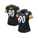 Women's Nike Pittsburgh Steelers #90 T.J. Watt Black NFL Jersey