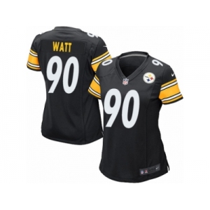 Women's Nike Pittsburgh Steelers #90 T.J. Watt Black NFL Jersey