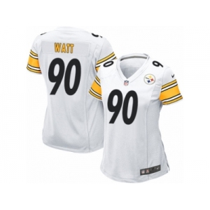 Women's Nike Pittsburgh Steelers #90 T.J. Watt White NFL Jersey